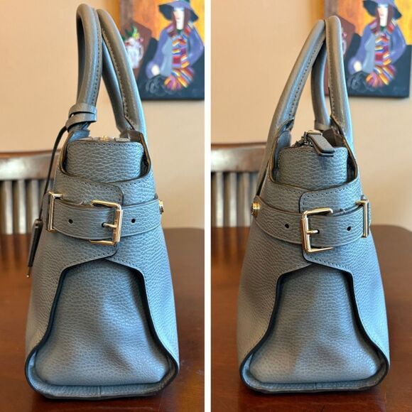 HENRI BENDEL - Carlyle Leather Satchel Tote in Grey. New HB Dust Bag Included - Picture 9 of 16